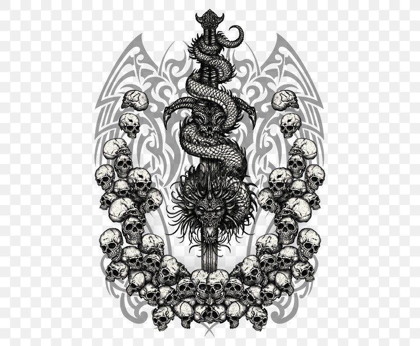 Tattoo Sword Samurai Clip Art, PNG, 675x675px, Tattoo, Art, Black And White, Crystal Skull, Drawing Download Free