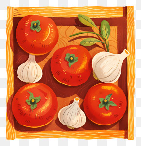 Tomatoes And Garlic - Tomatoes And Garlic In Kitchen PNG