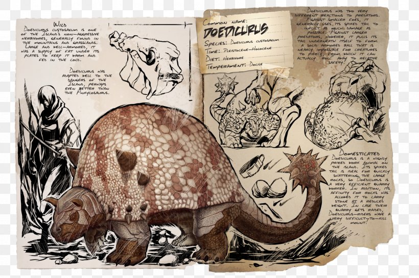 ARK: Survival Evolved Doedicurus Clavicaudatus Giant Armadillo Dinosaur Herbivore, PNG, 1600x1064px, Ark Survival Evolved, Armadillo, Armour, Dinosaur, Doedicurus Clavicaudatus Download Free