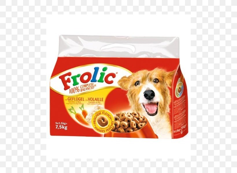 7.5kg Beef Frolic Dry Dog Food Vegetarian Cuisine Dry Food Frolic Complete & Balanced With Poultry, Vegetables And Rice 7.5kg Poultry Frolic Complete Dry Dog Food, PNG, 800x600px, Dog Food, Beef, Carrot, Cereal, Dog Download Free
