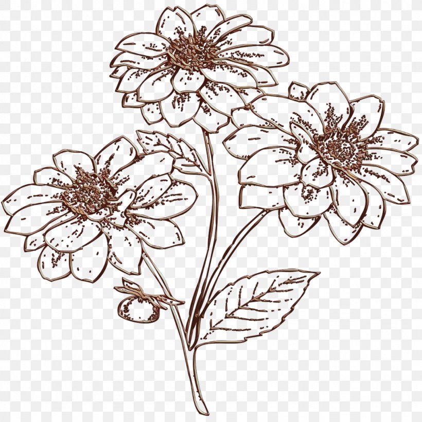 Bouquet Of Flowers Drawing, PNG, 1024x1024px, Floral Design, Blackandwhite, Chrysanthemum, Common Sunflower, Cut Flowers Download Free