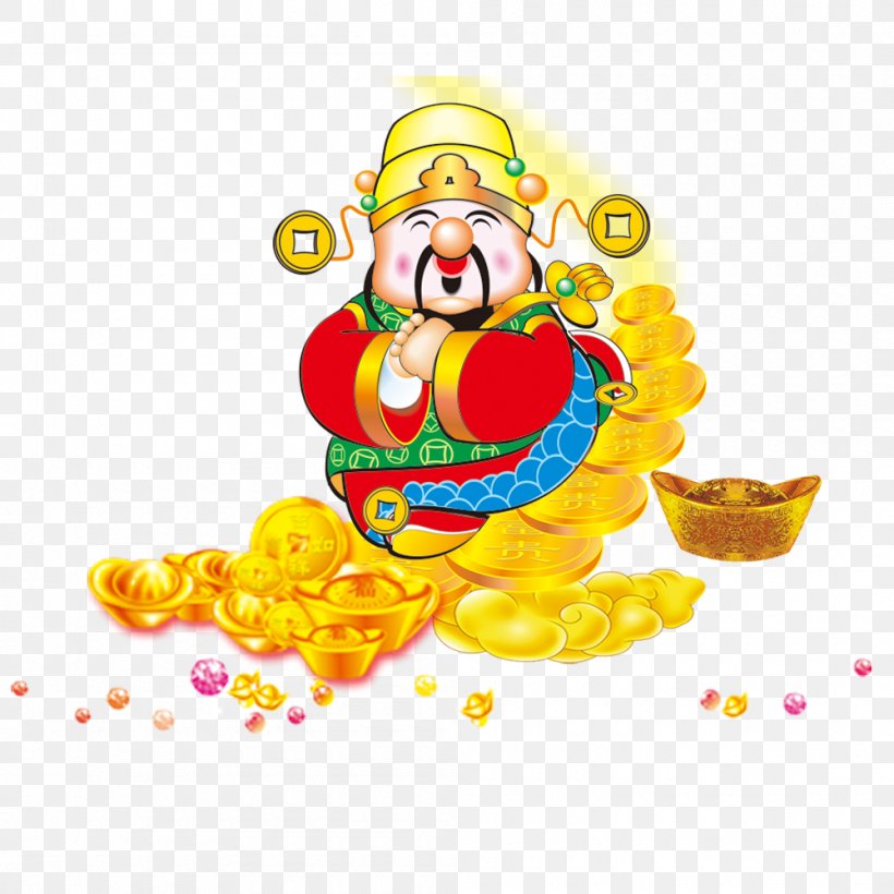 Caishen Zhu0113ngyuxe8 Deity Lunar Calendar Month, PNG, 1000x1000px, Caishen, Christmas Ornament, Cloud, Clown, Cuisine Download Free