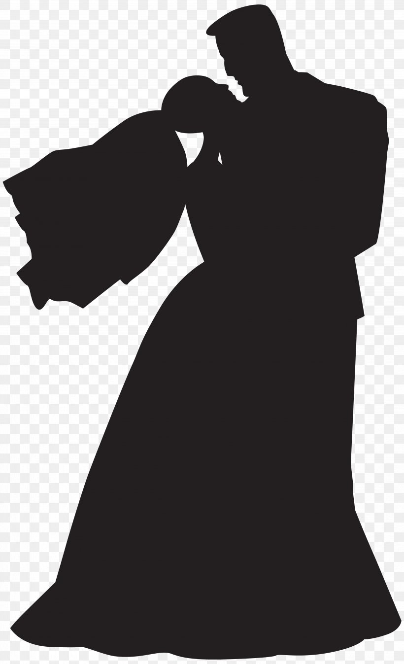 Silhouette Wedding Clip Art, PNG, 4870x8000px, Silhouette, Black, Black And White, Couple, Dress Download Free