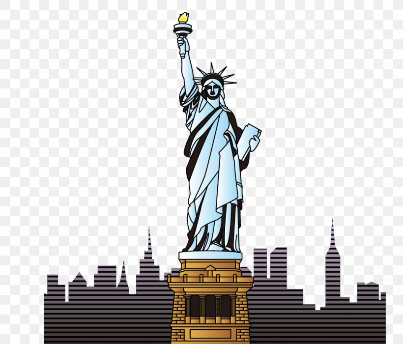 Statue Of Liberty Landmark Cartoon, PNG, 974x832px, Statue Of Liberty, Art, Building, Cartoon, Fictional Character Download Free