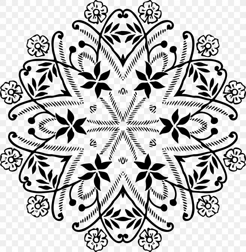 Flower Ornament Clip Art, PNG, 2345x2400px, Flower, Area, Art, Black, Black And White Download Free