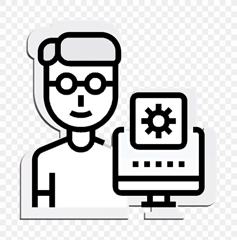 Career Icon Programmer Icon Worker Icon, PNG, 1318x1336px, Career Icon, Blackandwhite, Cartoon, Finger, Line Download Free
