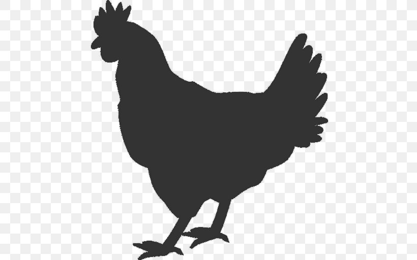 Chicken Rooster Hen Sticker Decal, PNG, 512x512px, Chicken, Beak, Bird, Black And White, Decal Download Free