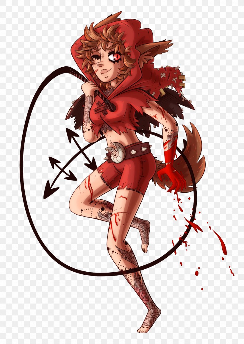 Werewolf Demon Super Red Riding Hood Drawing, PNG, 1280x1806px, Watercolor, Cartoon, Flower, Frame, Heart Download Free