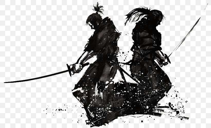 Japan Kenjutsu Samurai Bushi, PNG, 800x498px, Japan, Art, Black And White, Bushi, Fictional Character Download Free