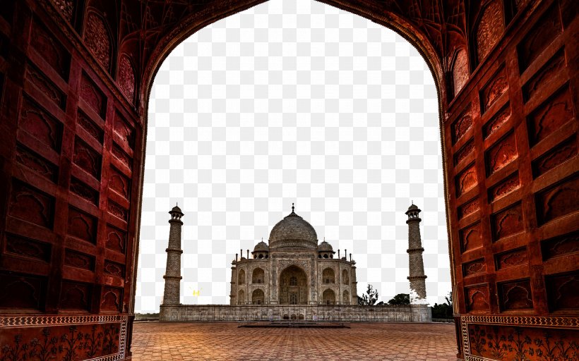 Taj Mahal New7Wonders Of The World High-definition Television Display Resolution Wallpaper, PNG, 1440x900px, Taj Mahal, Agra, Arch, Building, Display Resolution Download Free