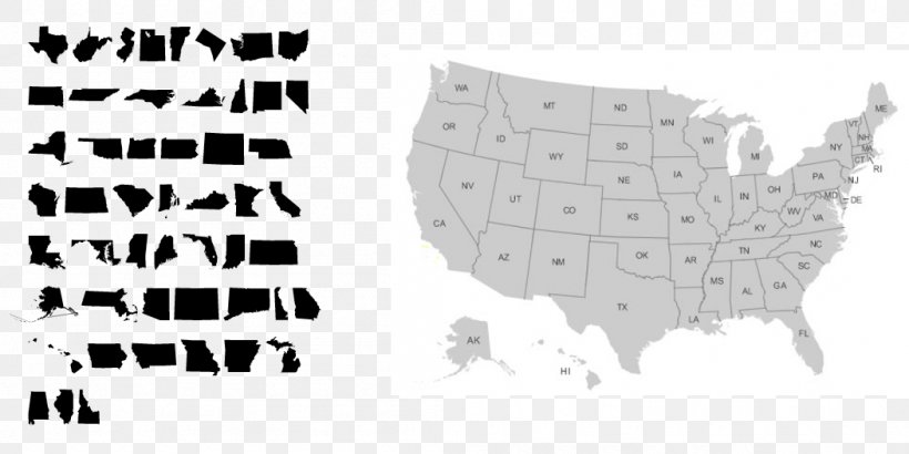 United States US Presidential Election 2016 Map U.S. State, PNG, 1051x526px, United States, Area, Black, Black And White, Blank Map Download Free