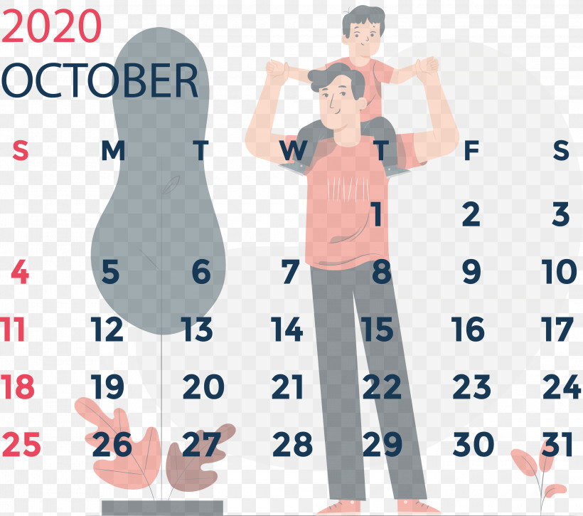 October 2020 Calendar October 2020 Printable Calendar, PNG, 3000x2653px, October 2020 Calendar, Cartoon, Fashion, Meter, October 2020 Printable Calendar Download Free