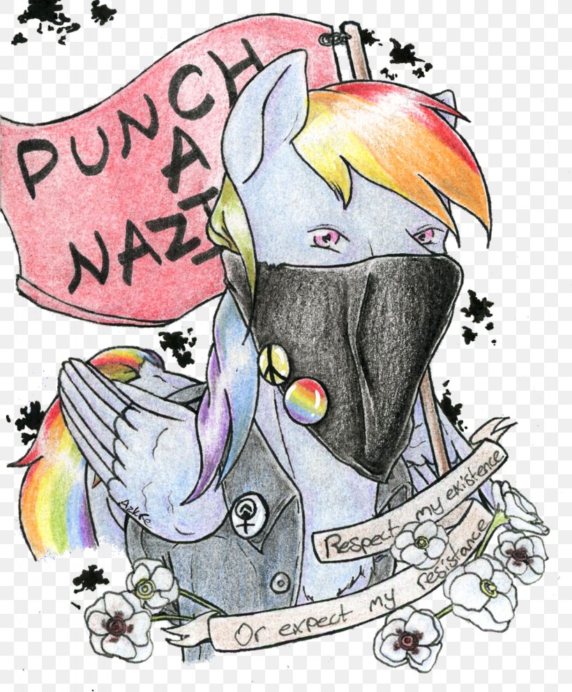 My Little Pony Rainbow Dash Antifa Art, PNG, 1280x1550px, Watercolor, Cartoon, Flower, Frame, Heart Download Free