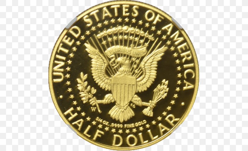 Coin United States Mint Gold Kennedy Half Dollar, PNG, 500x500px, Coin, Australian Fiftycent Coin, Badge, Brand, Currency Download Free