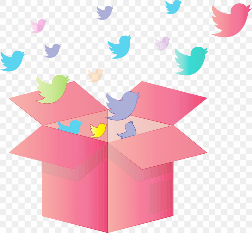 Pink Construction Paper Paper, PNG, 3000x2774px, Twitter, Birds, Construction Paper, Opened Box, Paint Download Free