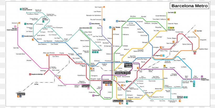 Barcelona Metro Rapid Transit Transit Map, PNG, 2764x1395px, Barcelona Metro, Area, Barcelona, Commuter Station, Diagram Download Free