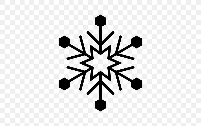 Snowflake Clip Art, PNG, 512x512px, Snowflake, Black And White, Hexagon, Monochrome Photography, Shape Download Free