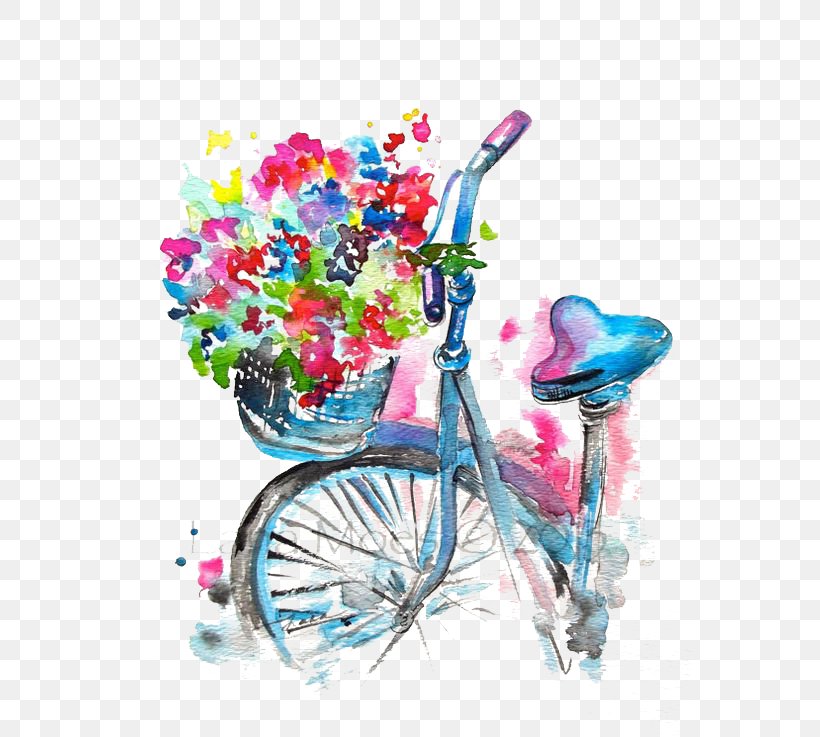 Watercolor Painting Drawing Illustration, PNG, 564x737px, Watercolor Painting, Art, Bicycle, Color, Drawing Download Free