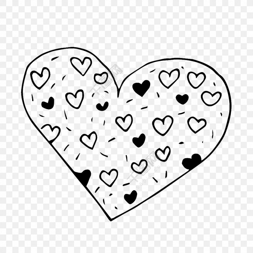 Heart Vector Graphics Image Drawing, PNG, 1024x1024px, Heart, Black And White, Coloring Book, Doodle, Drawing Download Free