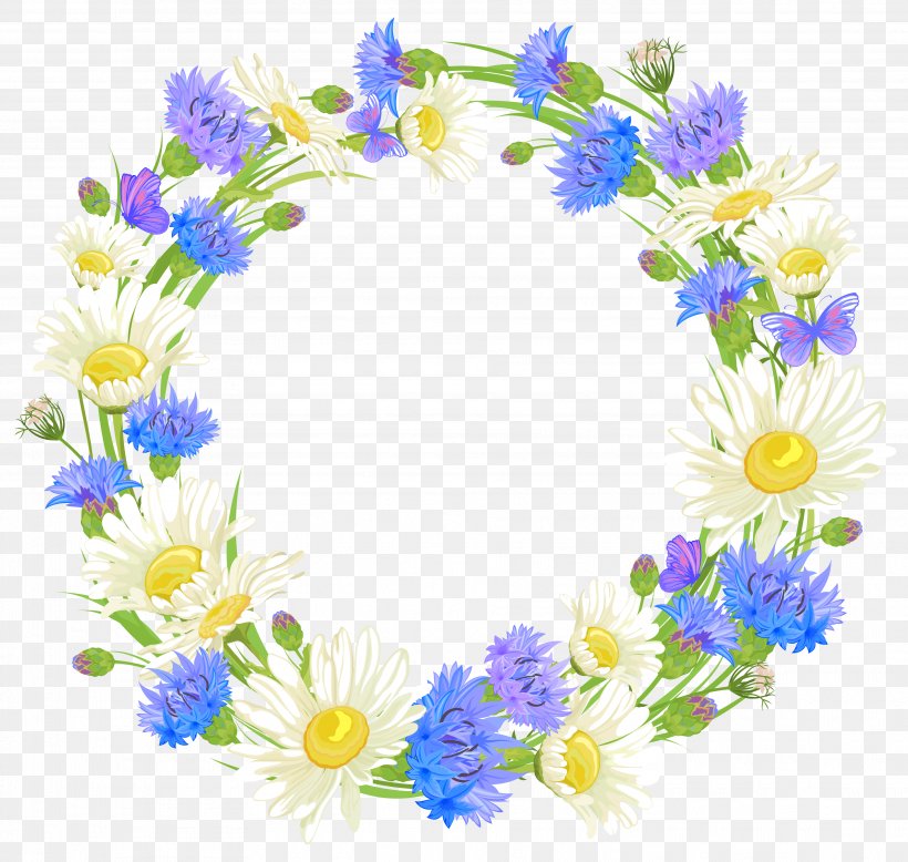 Wreath Flower Clip Art, PNG, 3751x3561px, Wreath, Cut Flowers, Daisy, Floral Design, Floristry Download Free