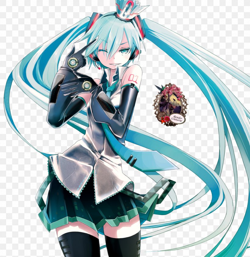 Hatsune Miku Project Diva F Vocaloid MikuMikuDance Skin, PNG, 1554x1600px, Watercolor, Cartoon, Flower, Frame, Heart Download Free