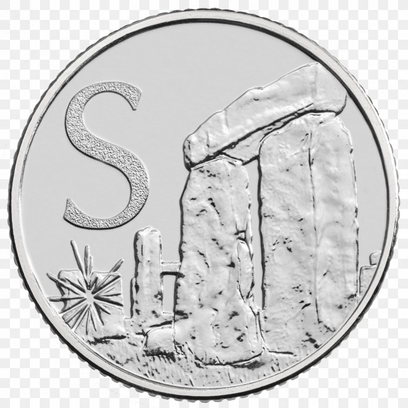 Stonehenge Ten Pence Angel Of The North Coin Loch Ness, PNG, 1366x1366px, Stonehenge, Angel Of The North, Black And White, Coin, Currency Download Free
