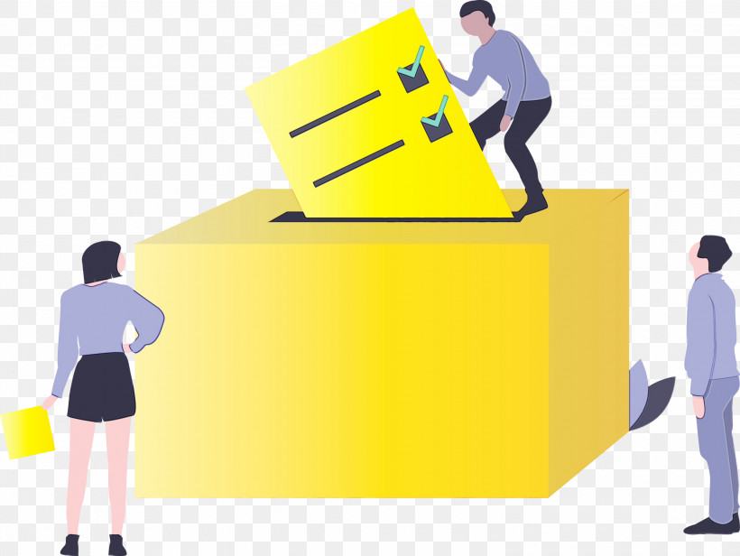 Yellow Job Warehouseman Business Package Delivery, PNG, 3000x2255px, Vote, Business, Election Day, Employment, Gesture Download Free