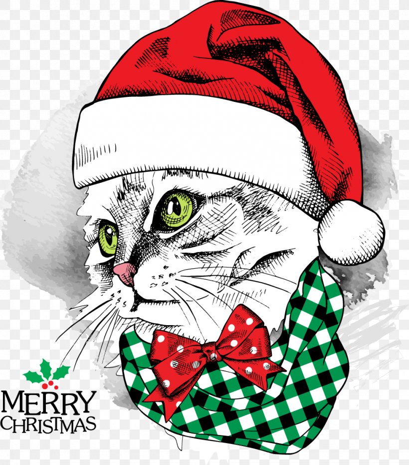 Christmas Hat, PNG, 972x1104px, Christmas, Art, Cat, Cat Like Mammal, Christmas Card Download Free