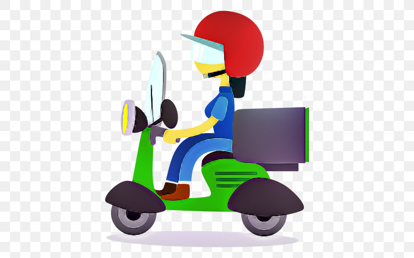 Cartoon Transport Vehicle Scooter Riding Toy, PNG, 512x512px, Cartoon, Automotive Wheel System, Riding Toy, Scooter, Transport Download Free