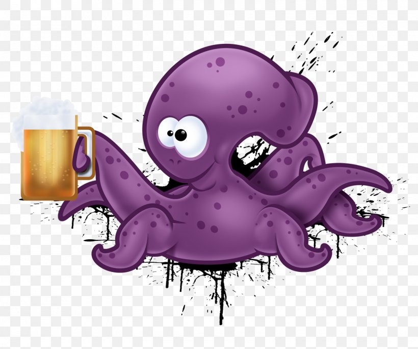 Octopus Beer Post Cards Wedding Invitation Greeting & Note Cards, PNG, 1600x1336px, Octopus, Alcoholic Drink, Art, Beer, Cartoon Download Free