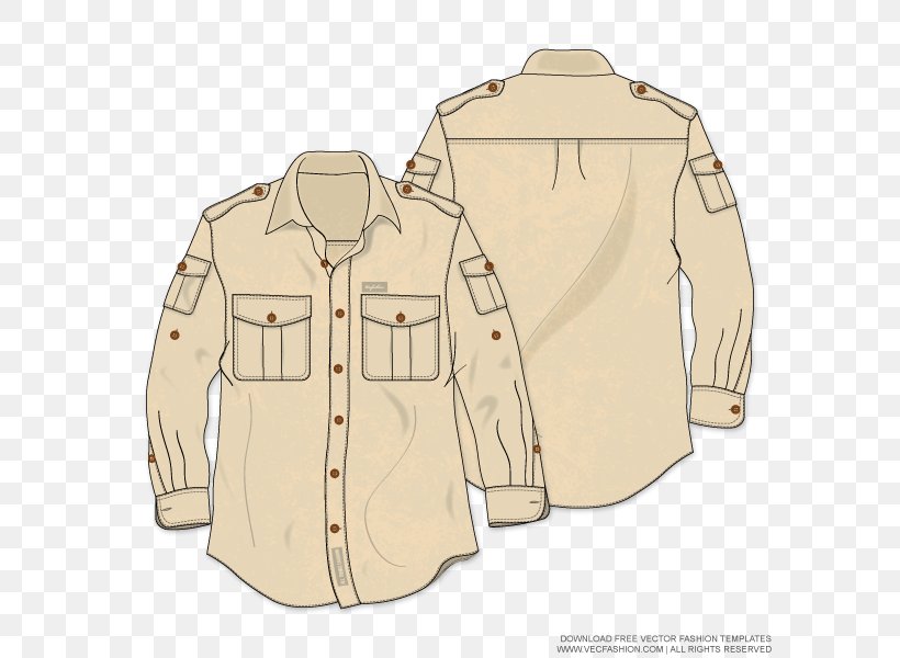 Clothing Shirt Safari Jacket, PNG, 600x600px, Clothing, Beige, Button, Drawing, Dress Shirt Download Free