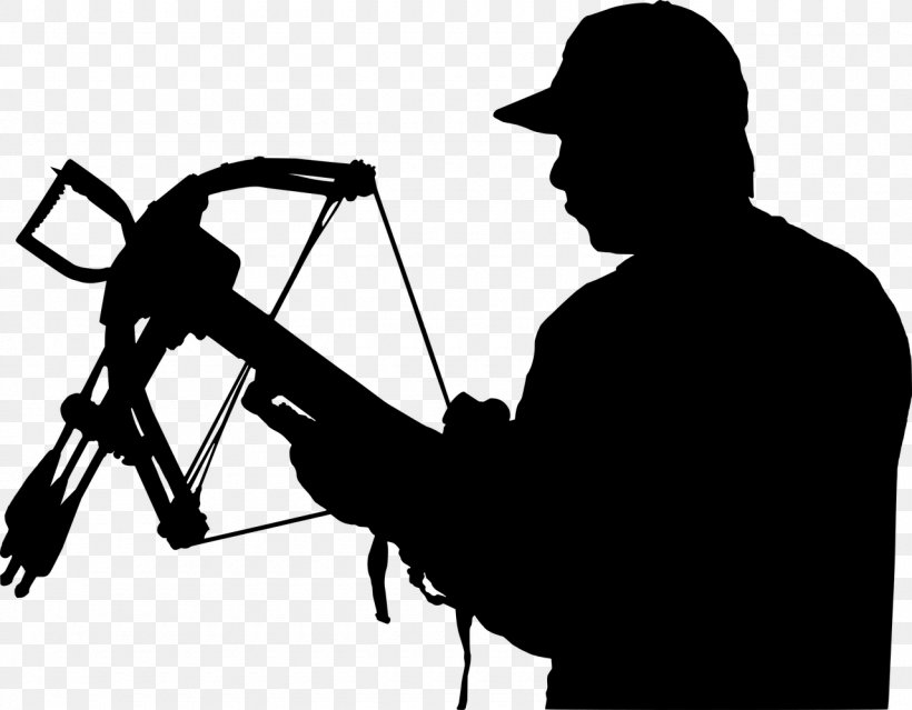 Crossbow Hunting Silhouette Clip Art, PNG, 1280x999px, Crossbow, Archery, Black, Black And White, Bow And Arrow Download Free