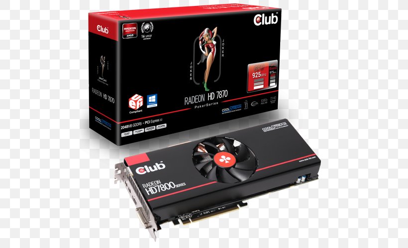Graphics Cards & Video Adapters AMD Radeon HD 7870 Club 3D Graphics Processing Unit, PNG, 500x500px, Graphics Cards Video Adapters, Advanced Micro Devices, Amd Radeon Hd 7870, Central Processing Unit, Clock Rate Download Free