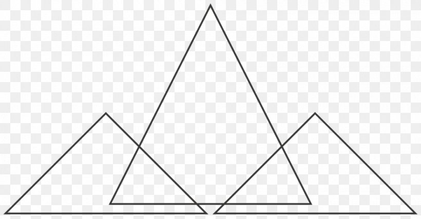 Triangle Point Symmetry Pattern, PNG, 1000x521px, Triangle, Area, Black And White, Diagram, Line Art Download Free