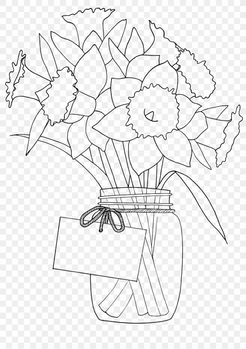 Line Art White Coloring Book Cut Flowers Plant, PNG, 904x1280px, Line Art, Blackandwhite, Coloring Book, Cut Flowers, Flower Download Free