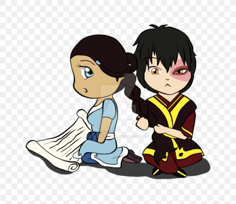 Zuko Katara Fan Art, PNG, 1024x889px, Watercolor, Cartoon, Flower, Frame, Heart Download Free