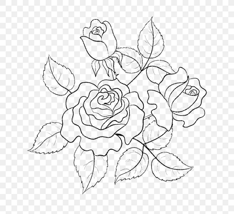 Rose Flower Drawing Clip Art, PNG, 750x750px, Rose, Area, Art, Black, Black And White Download Free