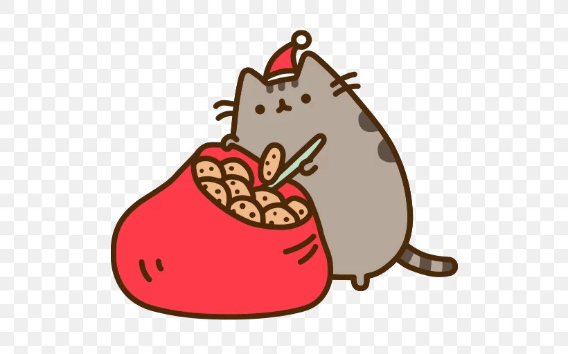 Cat Santa Claus Pusheen Christmas Day Tenor, PNG, 512x512px, Cat, Artwork, Christmas Day, Christmas Ornament, Claw Download Free