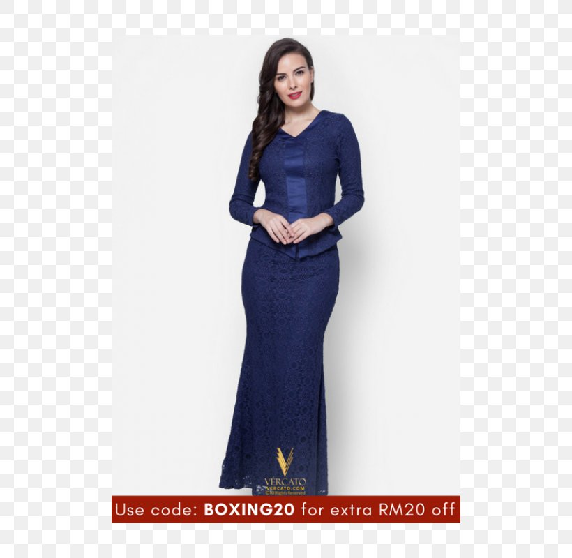 Baju Kurung Kebaya Navy Blue Dress Folk Costume, PNG, 500x800px, Baju Kurung, Abdomen, Baju Melayu, Blue, Clothing Download Free
