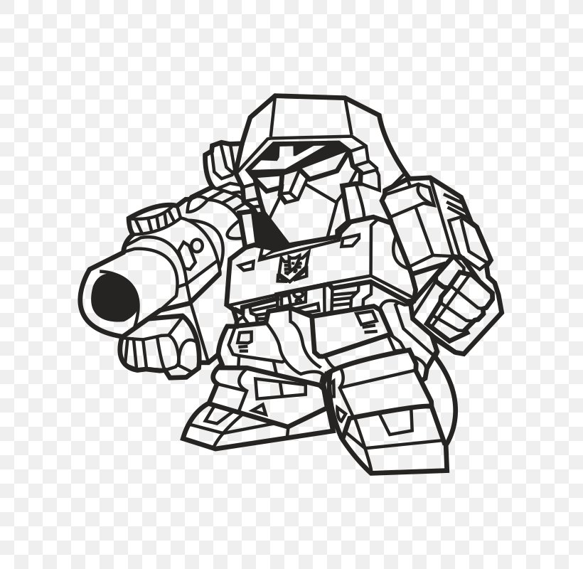 Line Art Ironhide Megatron Robot, PNG, 800x800px, Line Art, Area, Art, Artwork, Black Download Free