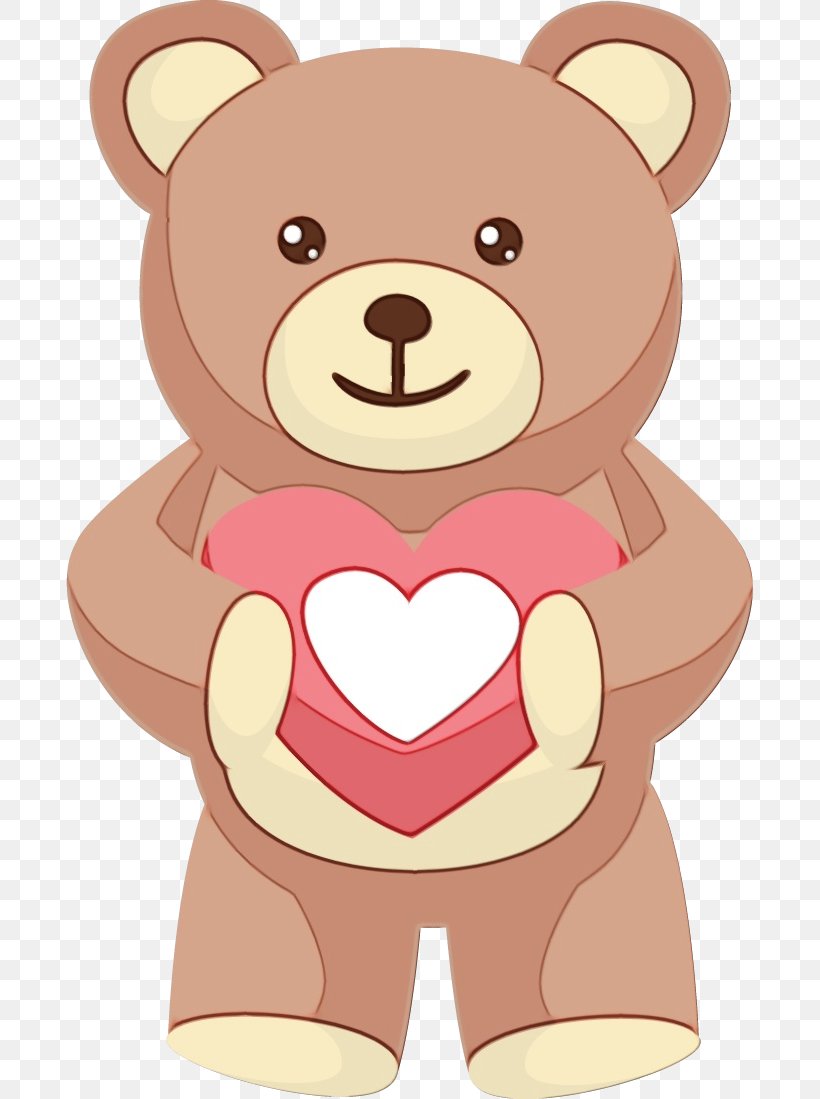 Teddy Bear, PNG, 687x1099px, Watercolor, Bear, Brown, Cartoon, Cheek Download Free