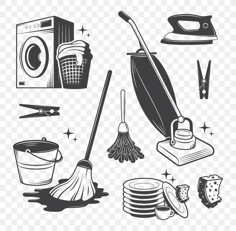 Cleaning Cleaner Tool Illustration, PNG, 800x800px, Cleaning, Automotive Design, Black And White, Cartoon, Cleaner Download Free