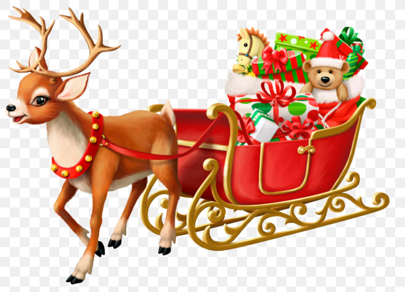 Santa Claus, PNG, 800x591px, Reindeer, Christmas, Christmas Eve, Christmas Ornament, Deer Download Free