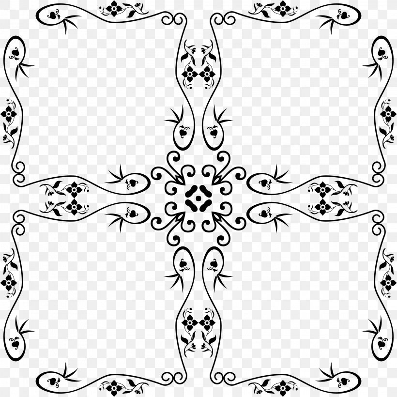 Picture Frames Decorative Arts Floral Design Fashion Clip Art, PNG, 2274x2274px, Picture Frames, Area, Black, Black And White, Branch Download Free