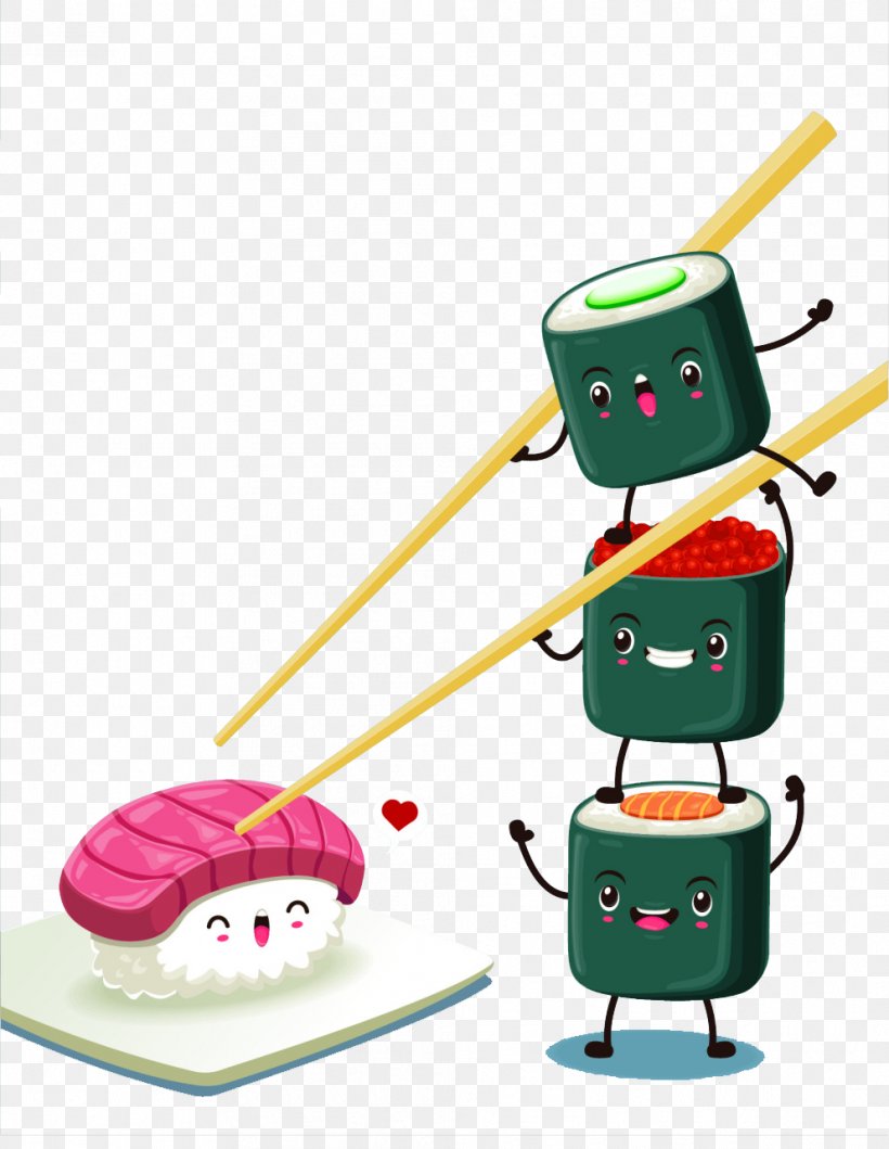 Sushi Japanese Cuisine Food, PNG, 992x1282px, Sushi, Cartoon, Chopsticks, Cooked Rice, Cuisine Download Free