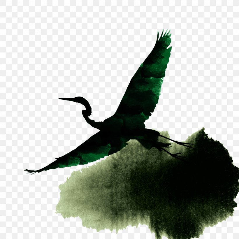 Crane Ink Wash Painting, PNG, 1417x1417px, Crane, Advertising, Beak, Bird, Blue Download Free