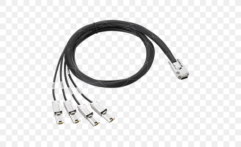Hewlett-Packard Serial Attached SCSI Hewlett Packard Enterprise Fanout Cable Electrical Cable, PNG, 500x500px, Hewlettpackard, Cable, Coaxial Cable, Data Transfer Cable, Disk Array Controller Download Free