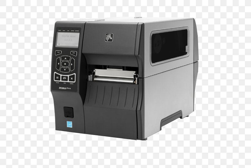 Thermal-transfer Printing Label Printer Thermal Printing Zebra ZT410, PNG, 550x550px, Thermaltransfer Printing, Barcode, Barcode Printer, Dots Per Inch, Electrical Cable Download Free