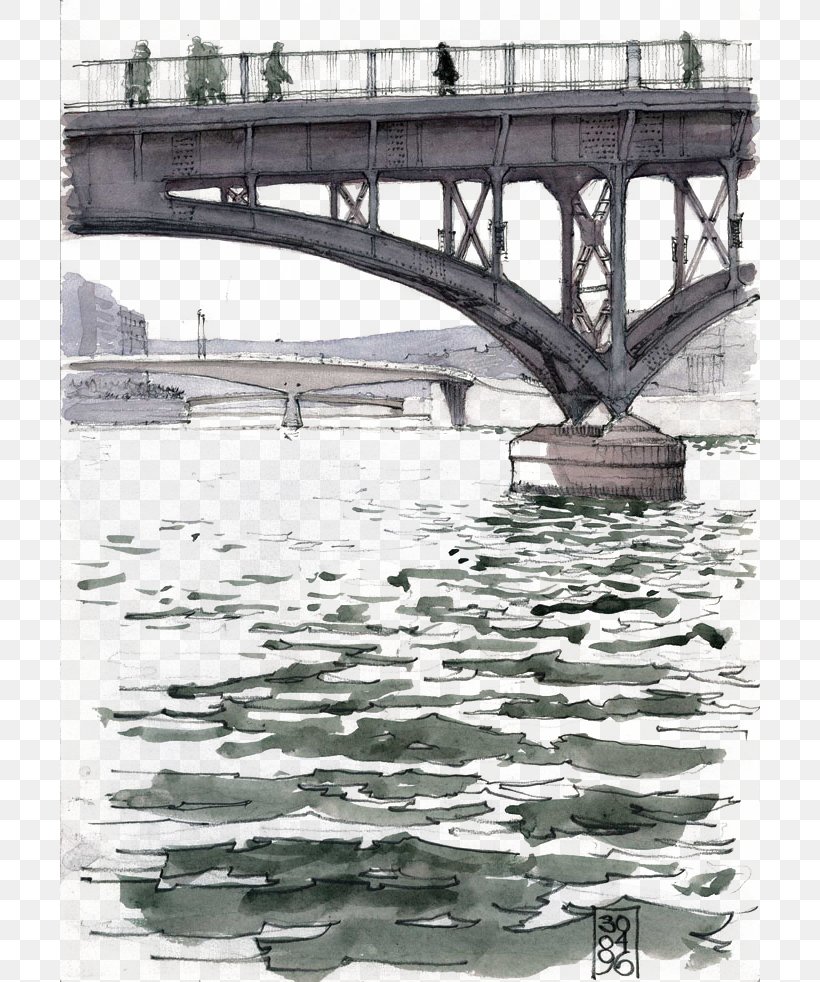 Drawing Architecture Watercolor Painting, PNG, 700x982px, Drawing, Architecture, Art, Beam Bridge, Bridge Download Free