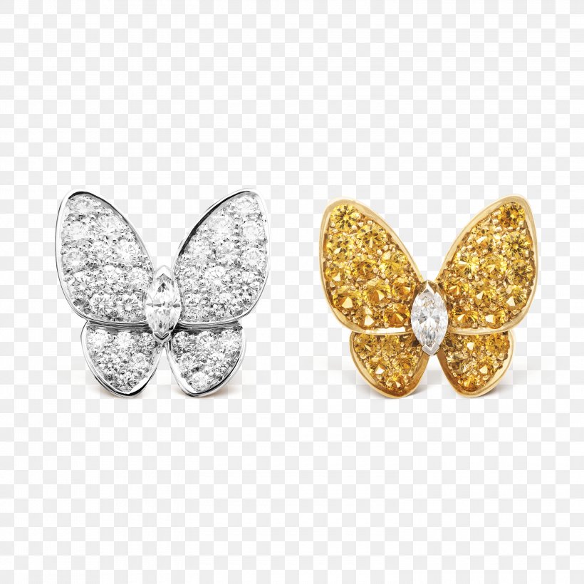 Earring Butterfly Van Cleef & Arpels Jewellery Gemstone, PNG, 3000x3000px, Earring, Butterfly, Cartier, Charms Pendants, Chaumet Download Free